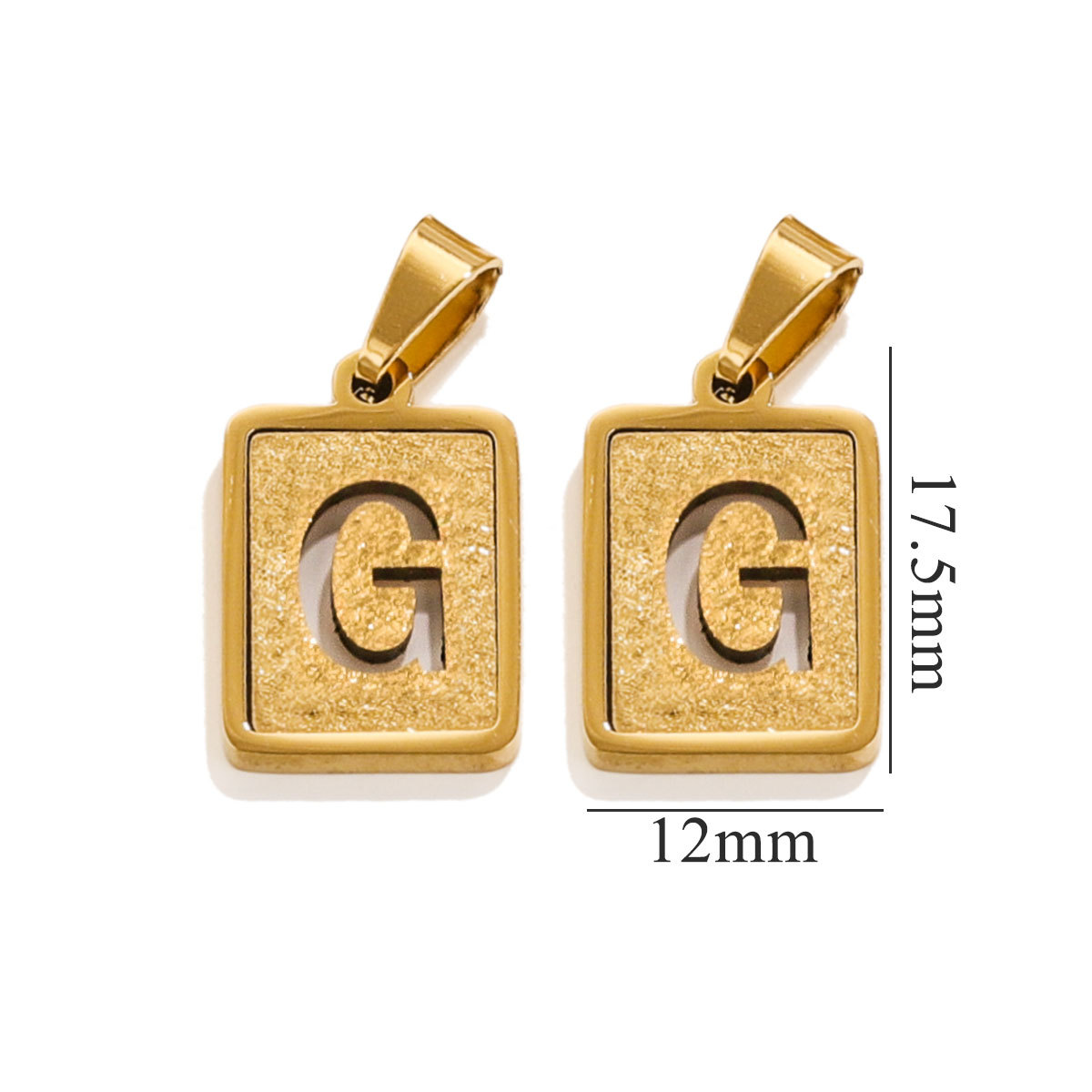 Gold color / 1 Piece Simple Fashionable Style Square Letter G Shape Titanium Steel  Gold Color Unisex Pendant Picture7